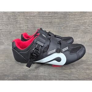 Peloton Original Black and Red Cycling Shoes Size 9 Mens or 11 Womens
